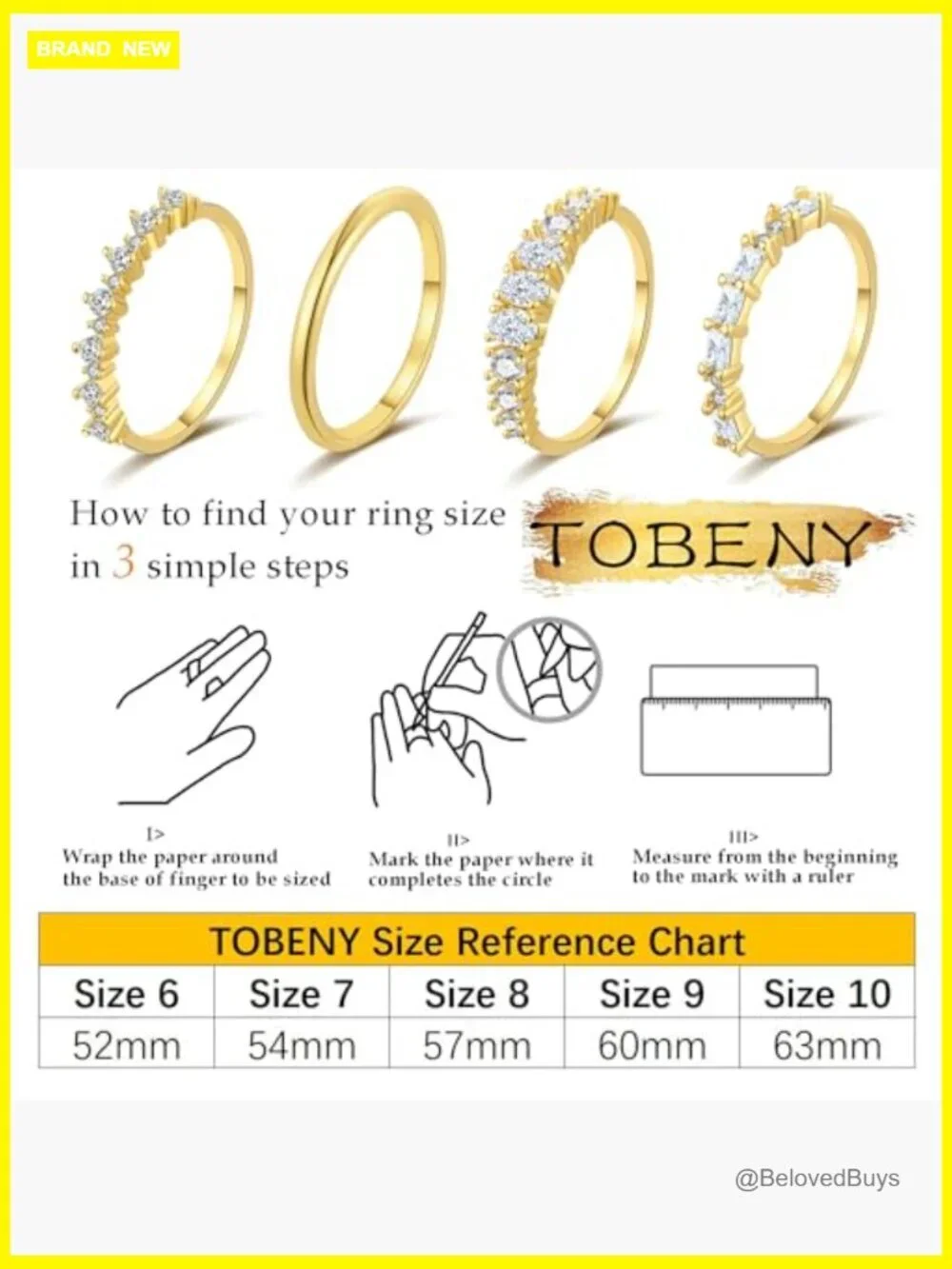 Stacking Ring Set 14K Gold Plated Cubic Zirconia Stackable Rings for Women Size